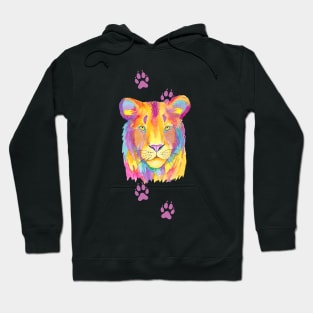 Lion head with watercolors Hoodie